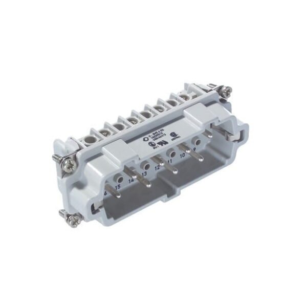 10239010, EPIC H-BVE 6 SS, INSERTO RECTANGULAR MACHO ALTA TENSIÓN CUENTAN CON 2 CONTACTOS DE CONMUTACIÓN (6+2 PINES), CONEXIÓN ATORNILLADA CON PROTECCIÓN DE HILO – 10239010