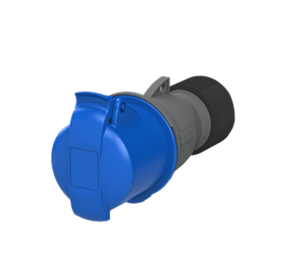 2CMA102003R1000, 216EC6 – TOMACORRIENTE INDUSTRIAL AEREA 16A 2P+T 200-250VAC, COLOR AZUL, IP44 – 2CMA102003R1000