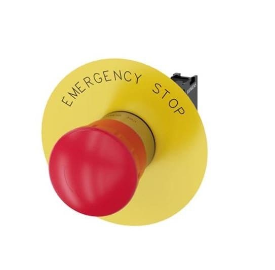 3SU1150-1HB20-1CG0, PULSADOR METALICO PARADA DE EMERGENCIA, TIPO HONGO ROJO, PULSAR Y GIRAR, 1NC, DIAM. 40MM, IP67 – 3SU1150-1HB20-1CG0