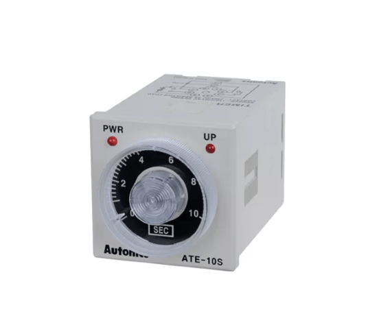 ATE-10S, TEMPORIZADOR ANALOGICO 48X48MM ON DELAY 0-10S, 8 PINES,100-240VAC – ATE-10S