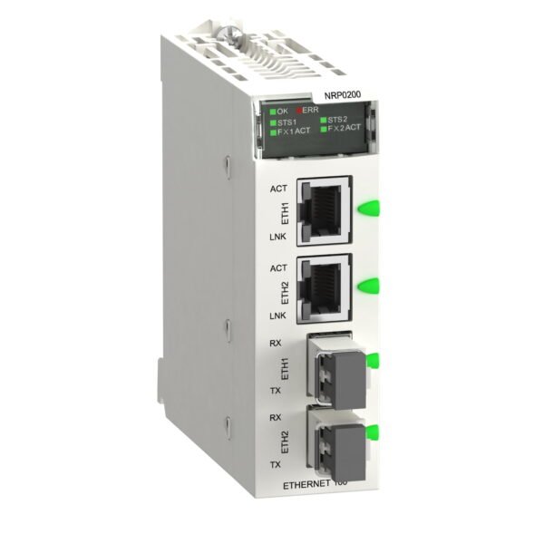 BMXNRP0200, MODULO X80 CONVERTIDOR DE FIBRA OPTICA MM/LC DE 2 CANALES Y 100MB – BMXNRP0200
