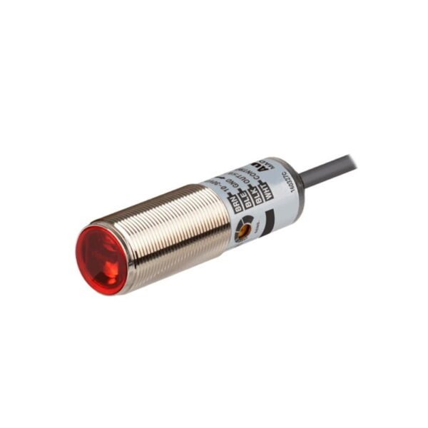 BRQM400-DDTA-P, SENSOR FOTOELECTRICO DIFUSO REFLECTIVO, M18 ALC. 400MM, PNP NA, 10-30VC, CABLE 2MT, IP67 – BRQM400-DDTA-P