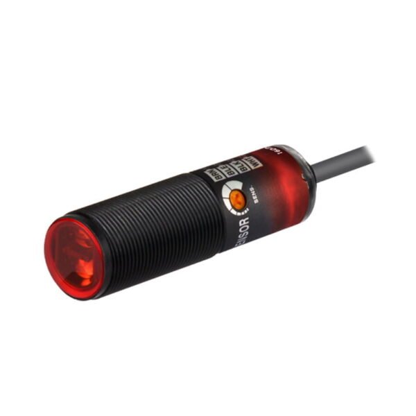 BRP100-DDT-P, SENSOR FOTOELETRICO DIFUSO REFLECTIVO, M18 ALC. 100MM, PNP NA,10-30VDC, MAT. PLASTICO, CABLE 2MT, IP67 – BRQP100-DDTA-P