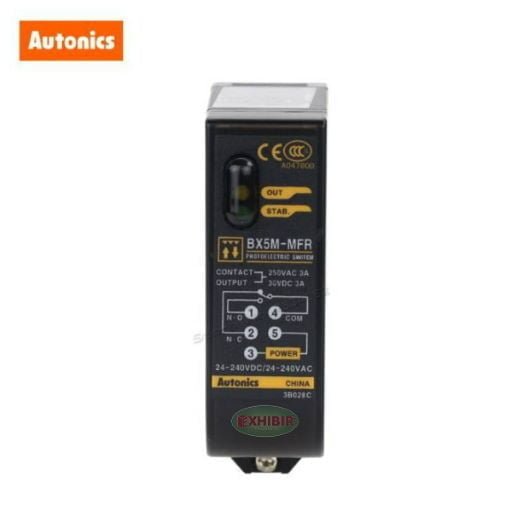 BX5M-MFR, SENSOR FOTOELECTRICO RETRO-REFLEX, ALC. 0.1-5M, SAL. RELE, 24-240 VAC/DC, CONEX. BLOQUE DE TERMINALES, IP66 – BX5M-MFR