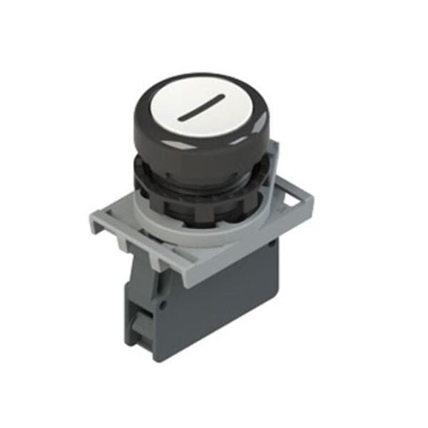 E2 AC-DXBC1226, PULSADOR PLASTICO RASANTE BLANCO «I» 1NA, DIAM. 22MM – E2 AC-DXBC1226