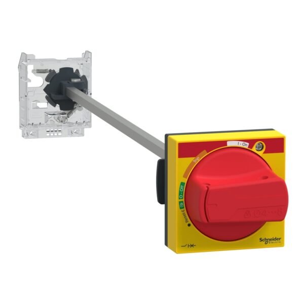 GV2APN02, KIT MANDO PROLONGADO MANETA ROJA, PLACA AMARILLA, IP54 P/ GV2P, GV2L – GV2APN02