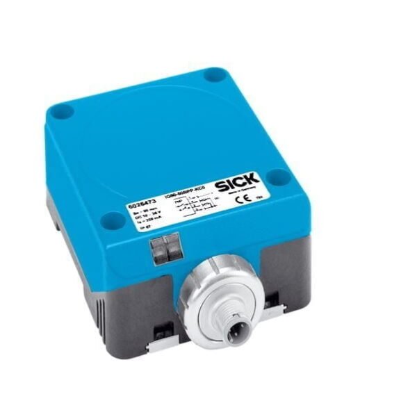 IQ80-50BPP-KC0, SENSOR INDUCTIVO CUADRADO M80 RASANTE, ALC. 50mm PNP/NA+NC CONEX. M12, 4 PINES, IP69K MAT. PA 68 – IQ80-50BPP-KC0