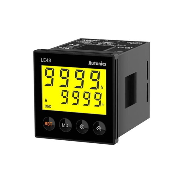 LE4S, TEMPORIZADOR DIGITAL 48X48MM, LCD 4DIG, MULTI-FUNCION/RANGO, 10 MODOS, SPDT, 24-240VAC/DC, 8 PINES – LE4S