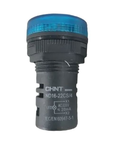 ND16-22CS/4 220VAC (AZ), PILOTO AZUL LUMINOSO LED 220VAC, DIAM. 22MM, MAT. PLASTICO – ND16-22CS/4 220VAC (AZ)