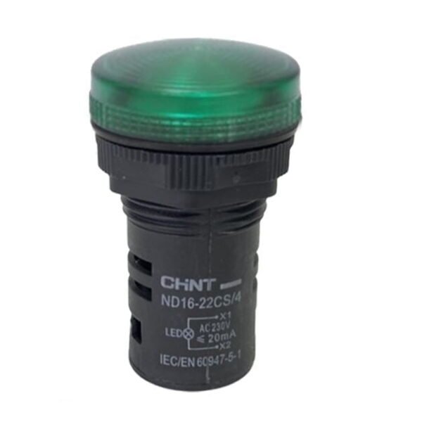 ND16-22CS/4 380VAC (V), PILOTO VERDE LUMINOSO LED 380VAC, DIAM. 22MM, MAT. PLASTICO – ND16-22CS/4 380VAC (V)