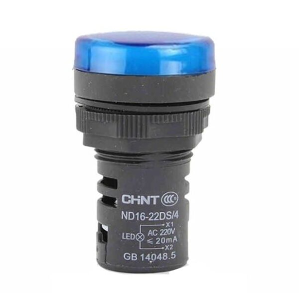 ND16-22DS/4 220VAC (AZ), PILOTO AZUL LUMINOSO LED 220VAC, DIAM. 22MM, MAT. PLASTICO – ND16-22DS/4 220VAC (AZ)
