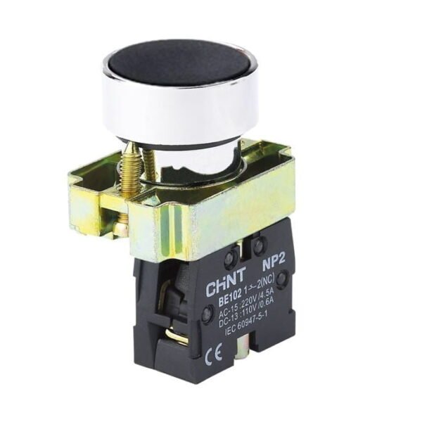 NP2-BA21, PULSADOR METALICO RASANTE NEGRO 1NA DIAM. 22MM – NP2-BA21