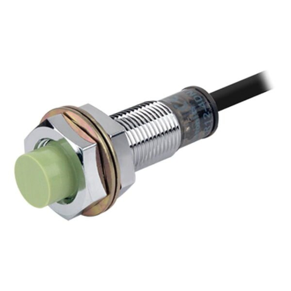 PR12-4DN, SENSOR INDUCTIVO NO RASANTE M12, ALC. 4MM, NPN NA, 3 HILOS, 12-24VDC, CABLE 2MT, IP67 – PR12-4DN