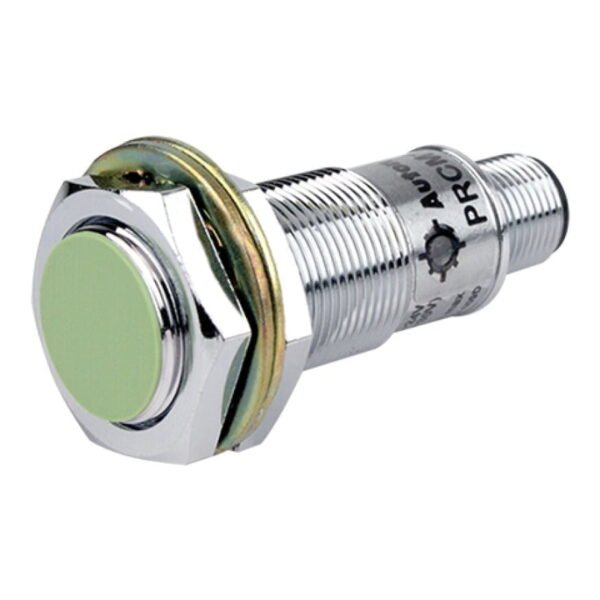 PRCM18-5DN, SENSOR INDUCTIVO RASANTE M18, ALC. 5MM, NPN NA, 3 HILOS, 12-24VDC, CONEX. M12, IP67 – PRCM18-5DN