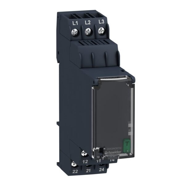 RM22TG20, RELE DE CONTROL TRIFASICO SAL: 2NA/NC 5A, 208-480VAC, IP50 – RM22TG20