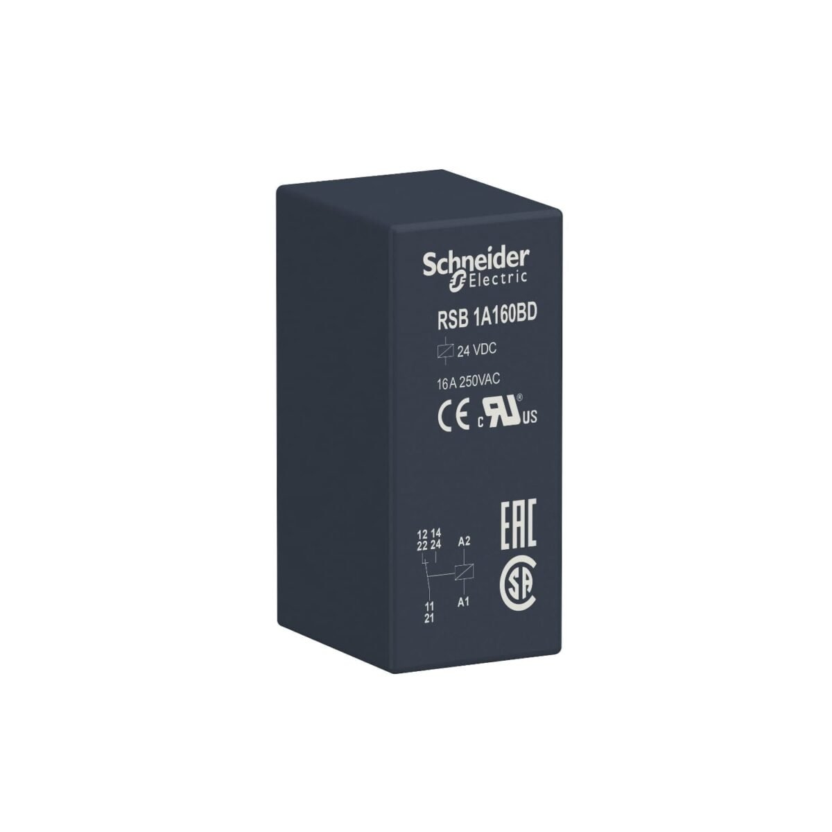 RSB1A160BD, RELE ENCHUFABLE ZELIO 8 PINES, 1NC/NA 16A, BOB. 24VDC – RSB1A160BD