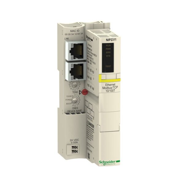 STBNIP2311, MODULO DE COMUNICACIÓN MODICON STB, ETHERNET, MODBUS TCP/IP, HTTP, RSTP, SNMP, 24VDC – STBNIP2311