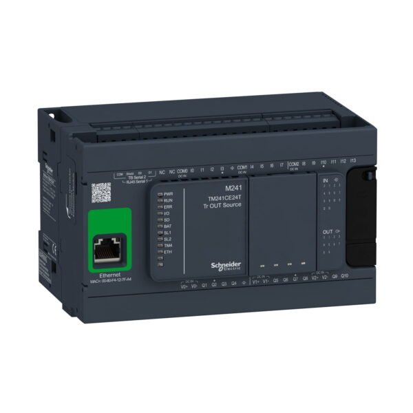 TM241CE24T, PLC MODICON M241, 14DI(PNP/NPN) 24VDC, 10DO(PNP), ETHERNET + 2 SERIAL, 24VDC – TM241CE24T