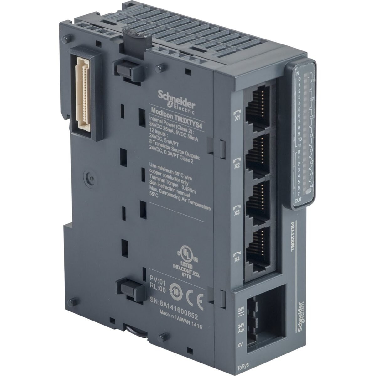 TM3XTYS4, MODULO DE E/S TM3 P/ ARRANQUE MOTOR TESYS, 4XRJ45 – TM3XTYS4