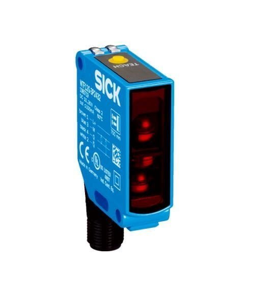 WTF12G-3P2432, SENSOR FOTOELECTRICO DIFUSO C/ SUPRESION DE FONDO ALC. 700mm PNP/NA+NC CONEX. M12, 4 PINES IP67 MAT. METAL – WTF12G-3P2432