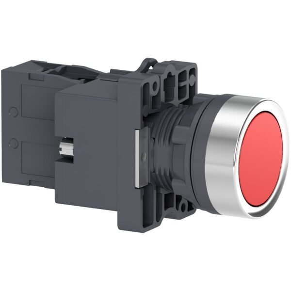 XA2EW34B1, PULSADOR PLASTICO LUMINOSO RASANTE ROJO 1NC DIAM. 22MM, LED 24VAC/DC, IP65 – XA2EW34B1