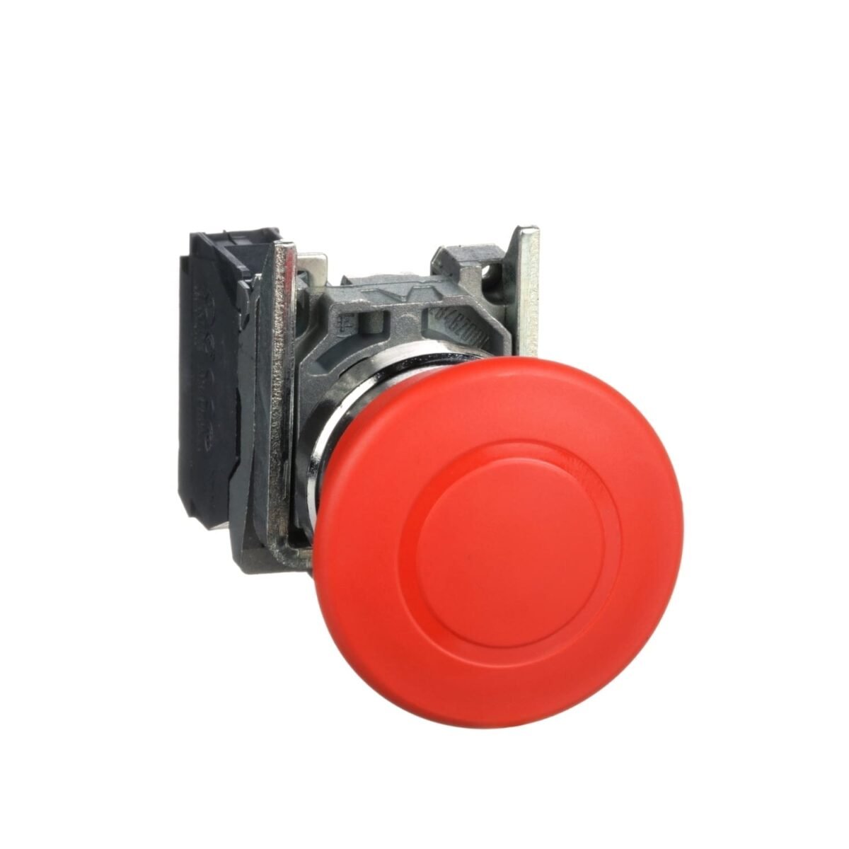 XB4BT842, PULSADOR DE EMERGENCIA METALICO ROJO TIPO HONGO, CABEZAL 40MM, DIAM. 22MM, 1NC, DESBLOQUEO POR DESENGANCHE – XB4BT842