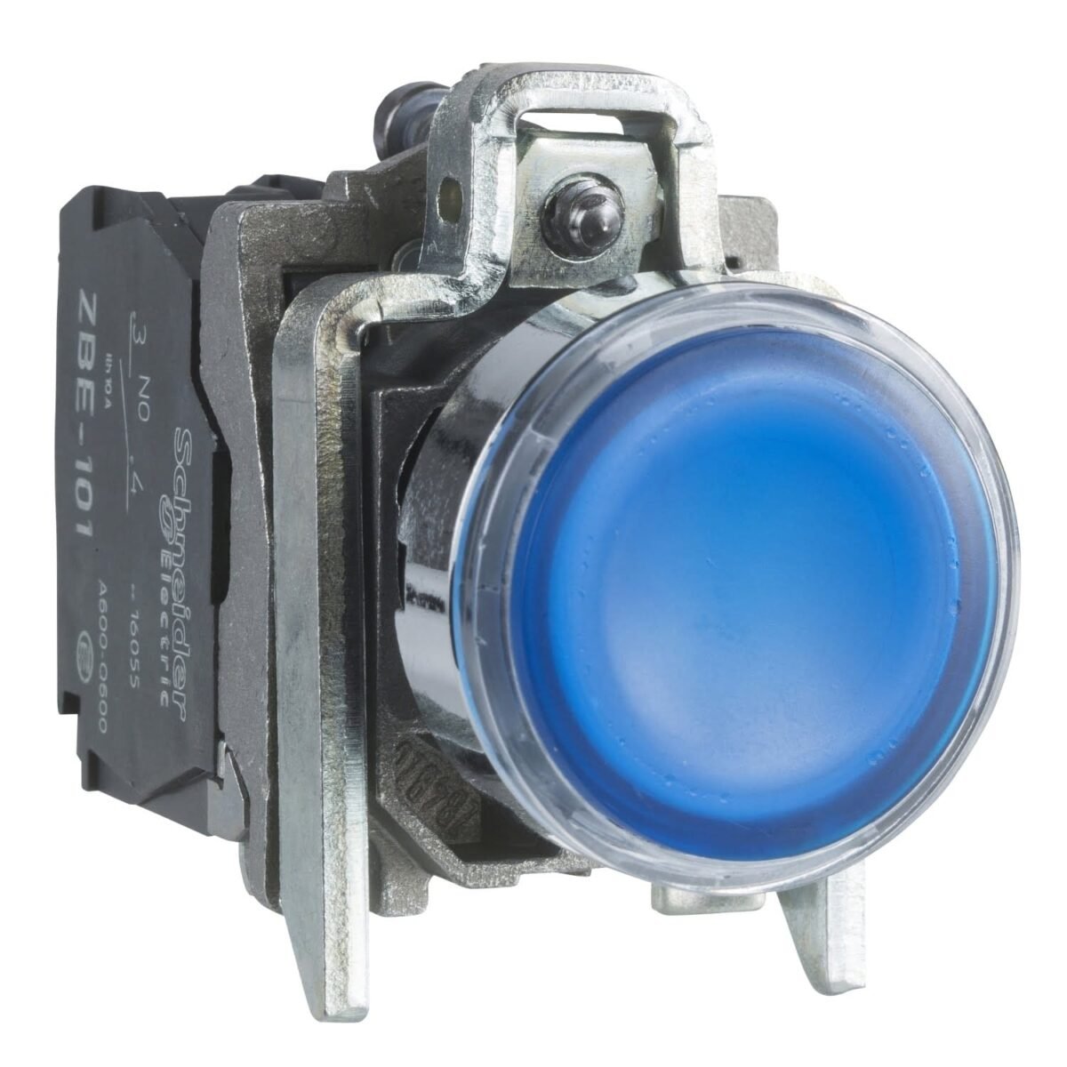 XB4BW36B5, PULSADOR METALICO LUMINOSO RANSATE AZUL, 1NA+1NC, DIAM.22MM, LED 24VAC/DC – XB4BW36B5