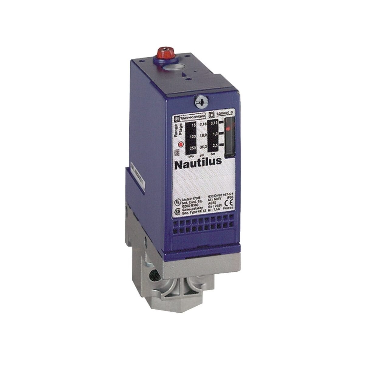 XMLA020A2S11, PRESOSTATO ELECTROMECANICO XM, 1-20BAR/ 14.5-290PSI, 1NA/NC, CONEX. FLUIDO G 1/4″ – XMLA020A2S11