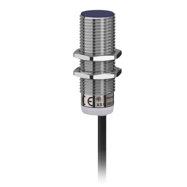 XS118BHPAL5, SENSOR INDUCTIVO RASANTE METALICO M18, ALC. 8MM, PNP NA, 3 HILOS, 12-24VDC, CABLE 5MT, IP67 – XS118BHPAL5