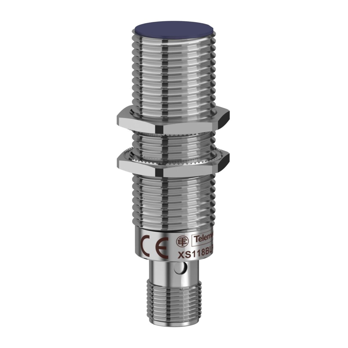 XS118BHPAM12, SENSOR INDUCTIVO RASANTE METALICO M18, ALC. 8MM, PNP NA, 3 HILOS, 12-24VDC, CONEX. M12, IP67 – XS118BHPAM12