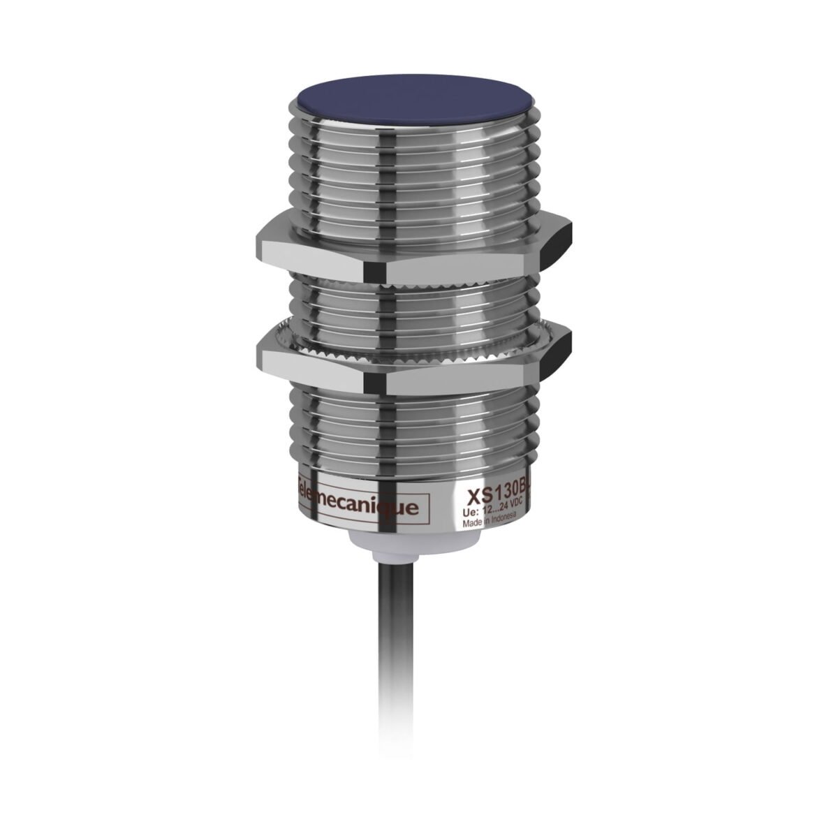 XS130BHPAL5, SENSOR INDUCTIVO RASANTE METALICO M30, ALC. 15MM, PNP NA, 3 HILOS, 12-24VDC, CABLE 5MT, IP67 – XS130BHPAL5