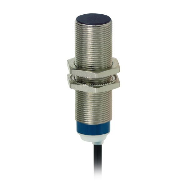XS618B1MAL2, SENSOR INDUCTIVO RASANTE METALICO M18, ALC. 8MM, RELE NA, 2 HILOS, 24-240VAC/VDC, CABLE 2MT, IP68 – XS618B1MAL2