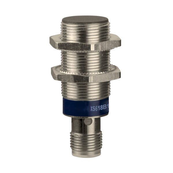 XS618B1PAM12, SENSOR INDUCTIVO RASANTE METALICO M18, ALC. 8MM, PNP NA, 3 HILOS, 12-48VDC, CONEX. M12, IP67 – XS618B1PAM12