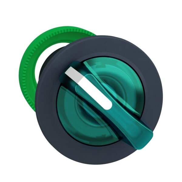 ZB5FK1233, CABEZAL VERDE DE SELECTOR LUMINOSO MANETA CORTA, 0-1, 2 POSICIONES FIJAS, DIAM. 30MM – ZB5FK1233