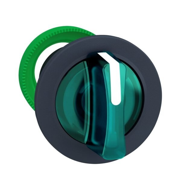 ZB5FK1533, CABEZAL VERDE DE SELECTOR LUMINOSO MANETA LARGA, 1-0-2, 3 POSICIONES C/ RETORNO CENTRO, DIAM. 30MM – ZB5FK1533