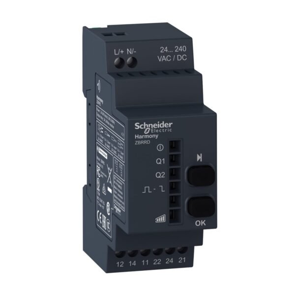 ZBRRD, MODULO RECEPTOR PROGRAMABLE, 2 BOTONES, 6 LED´S, 2NA/NC CONFIGURABLE: MONOESTABLE O BIESTABLE, 24-240VAC/DC – ZBRRD